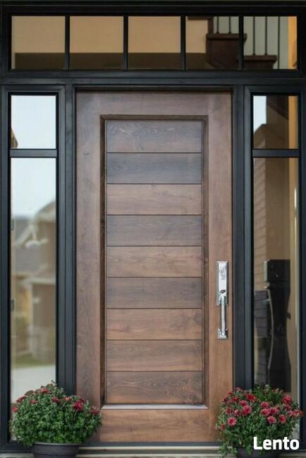 Drewniane drzwi zewnętrzne wejściowe od producenta 75/100mm