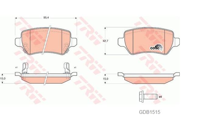 KLOCKI hamulcowe ASTRA G H CORSA COMBO MERIVA A B ZAFIRA TYŁ