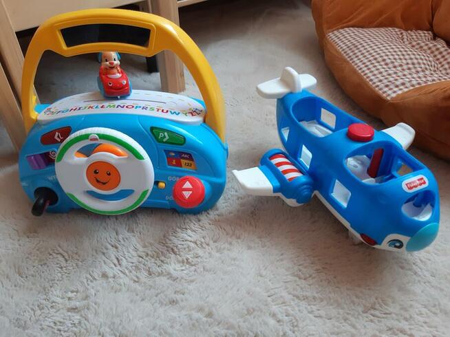 Zabawki Fisher Price kierownica i samolot
