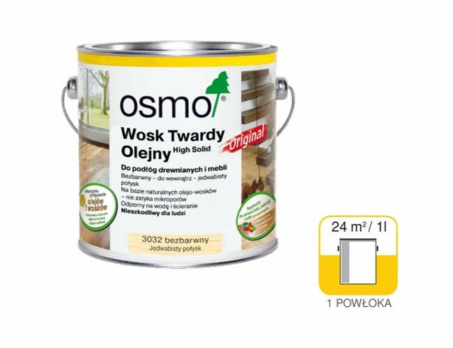 Wosk Twardy Olejny Osmo 3062 bezbarwny mat 2,5L Kraków