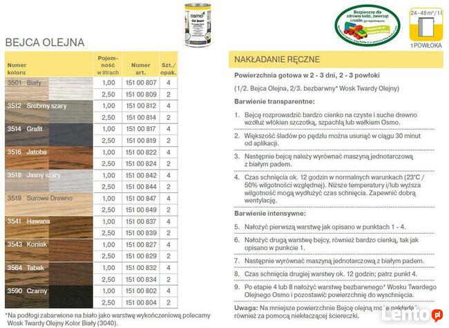 Osmo BEJCA OLEJNA 3564 Tabak 1L Kraków