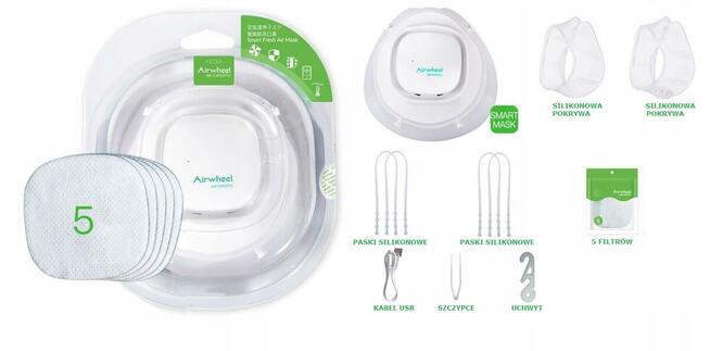 Elektryczna Maseczka Ochronna Airwheel F3+Filtry 5