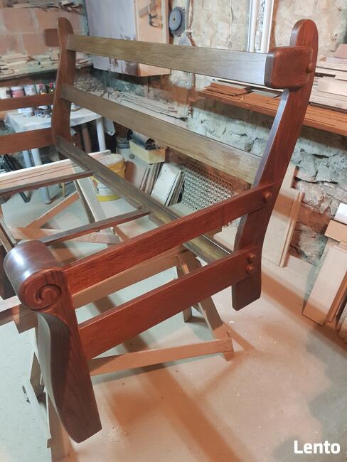 Stelaż 2 foteli oraz kanapy z dębowego drewna - po renowacji