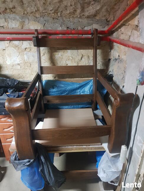 Stelaż 2 foteli oraz kanapy z dębowego drewna - po renowacji