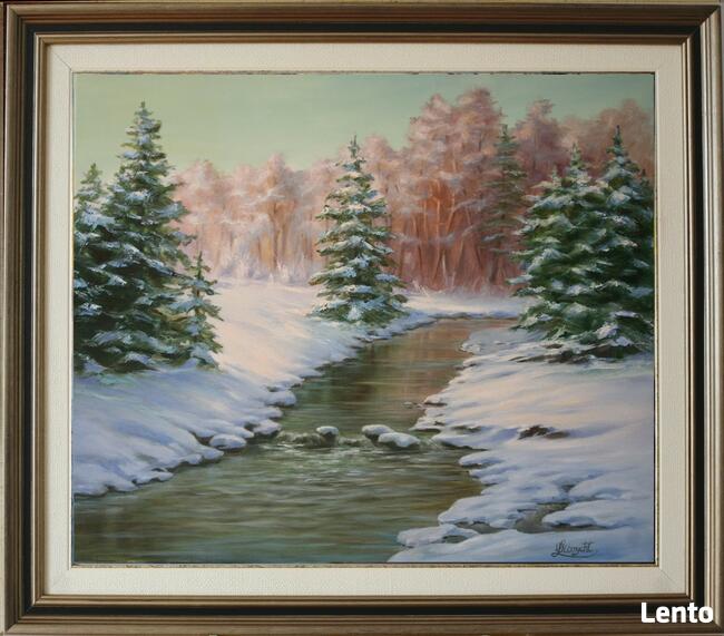 Zimowa Pora, ręcznie malowany, L. Olbrycht