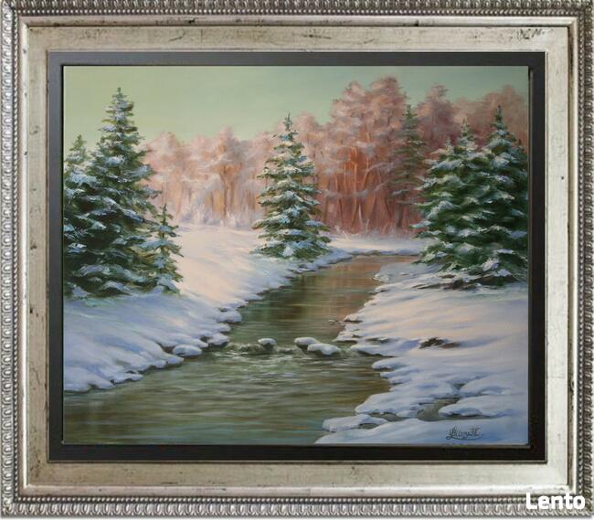 Zimowa Pora, ręcznie malowany, L. Olbrycht