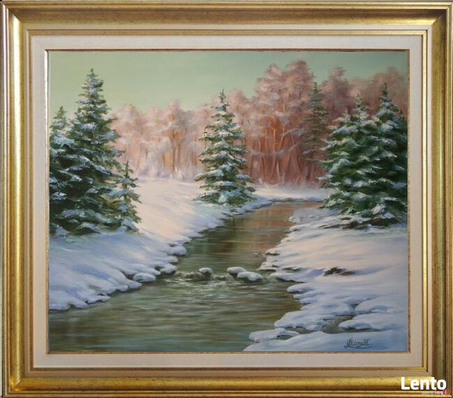 Zimowa Pora, ręcznie malowany, L. Olbrycht