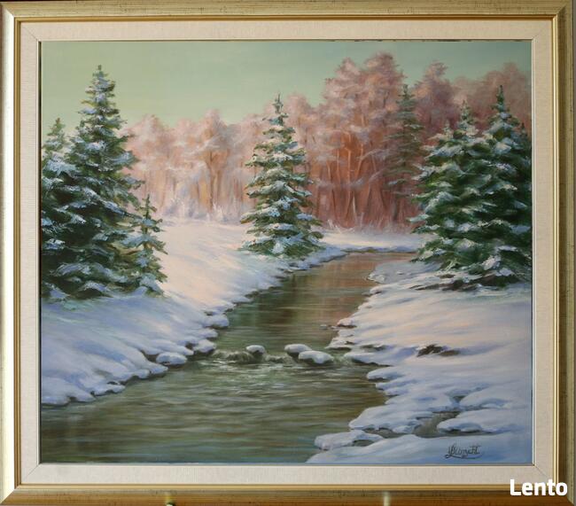Zimowa Pora, ręcznie malowany, L. Olbrycht