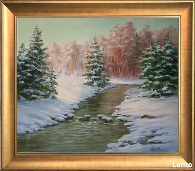 Zimowa Pora, ręcznie malowany, L. Olbrycht