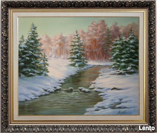 Zimowa Pora, ręcznie malowany, L. Olbrycht