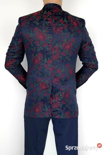 Giovanni Pera garnitur męski w kwiaty czerwone róże do XXL