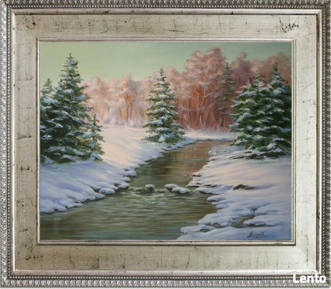 Zimowa Pora, ręcznie malowany, L. Olbrycht