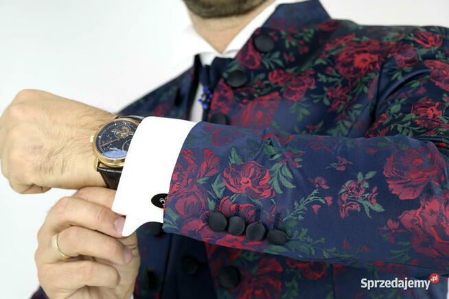 Giovanni Pera garnitur męski w kwiaty czerwone róże do XXL