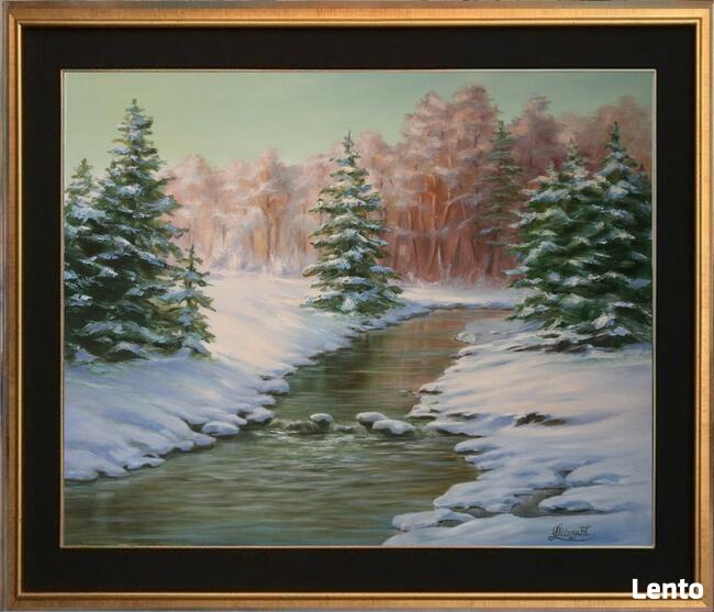 Zimowa Pora, ręcznie malowany, L. Olbrycht
