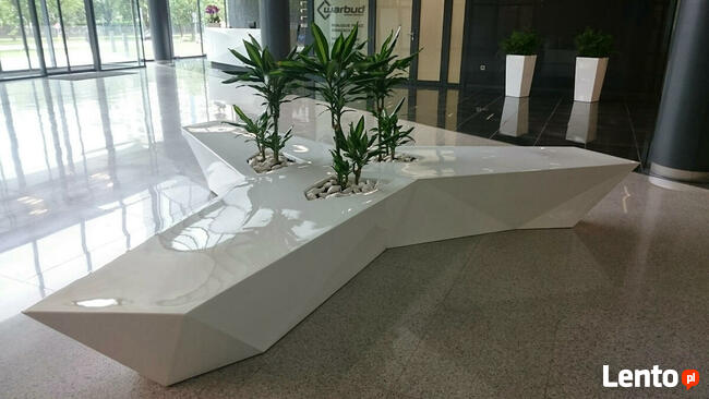 Mała architektura - laminaty, kompozyty. Siedziska, lady itp