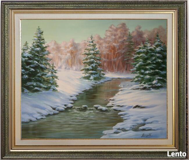 Zimowa Pora, ręcznie malowany, L. Olbrycht