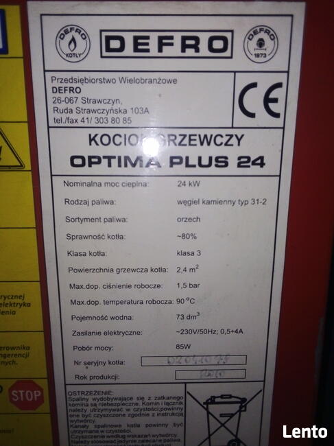 Akcesoria DEFRO OPTIMA PLUS 24 kW - rok prod. 2010