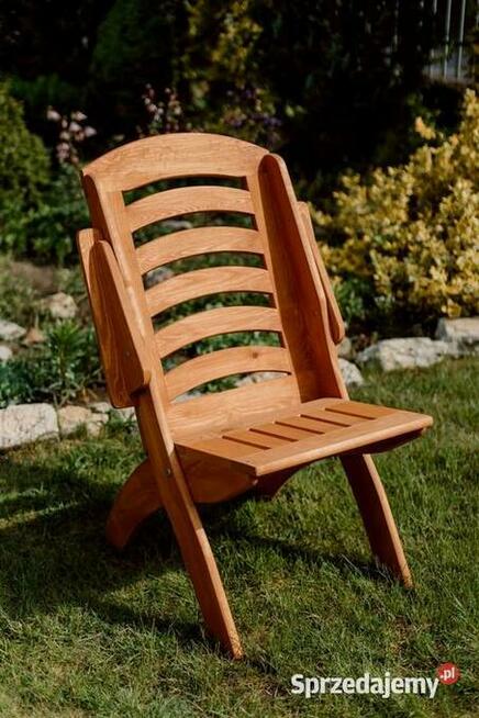 Meble ogrodowe drewniane składane typ X lamel nr 4 owal