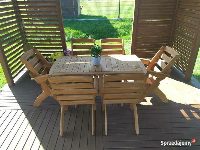 Meble ogrodowe drewniane składane typ X wersja 2 prostokąt