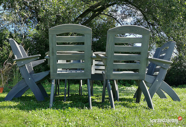 Meble ogrodowe drewniane składane typ X lamel 1 owal