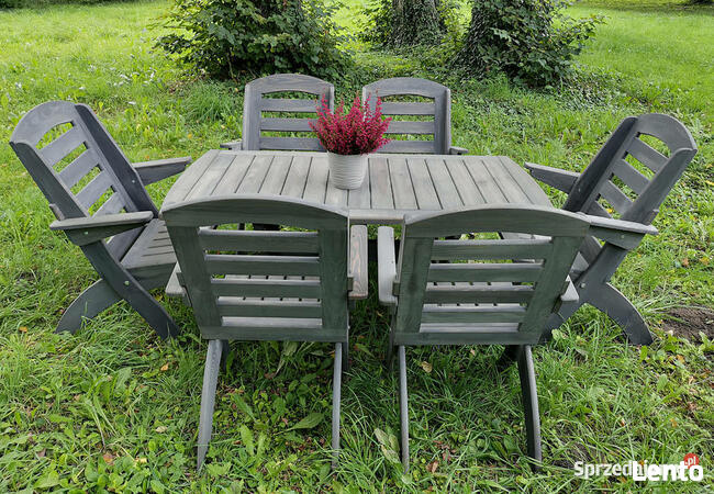 Meble ogrodowe drewniane tarasowe komplet X nr 1 owal