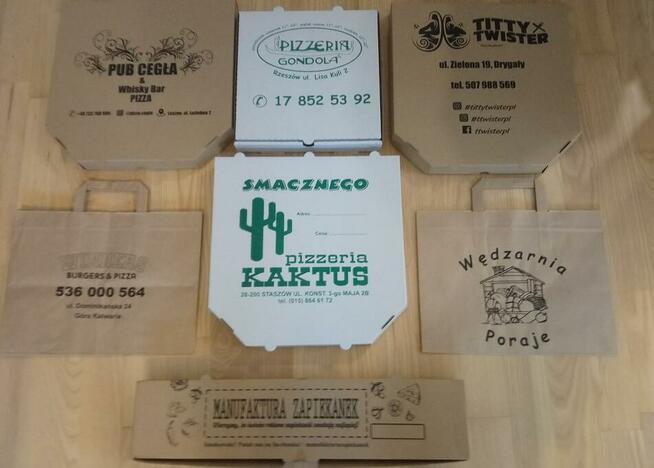 Kartony pudełka na pizzę 32 z nadrukiem 100 szt.