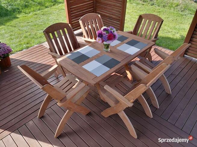 Komplet meble ogrodowe drewniane tarasowe typ X lamel nr 2