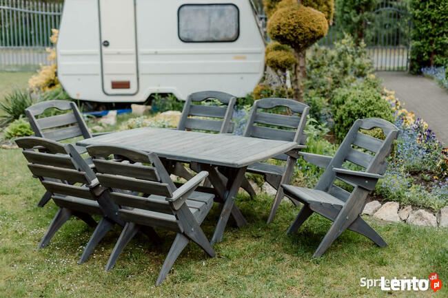 Meble ogrodowe drewniane składane typ S stół prostokąt