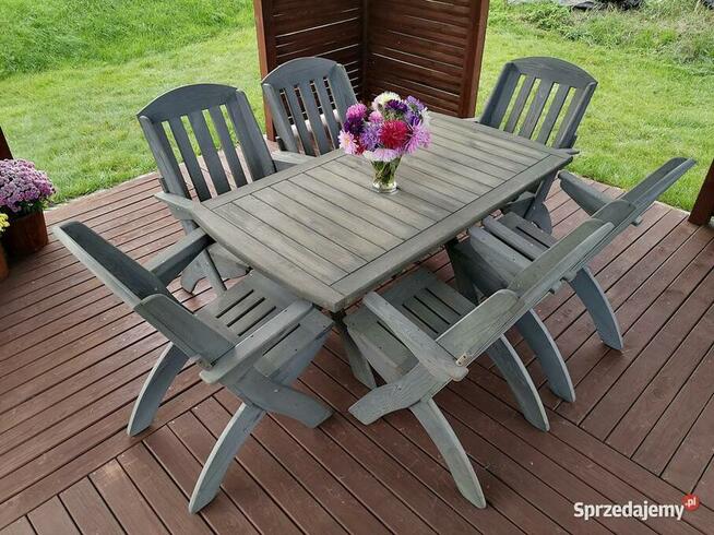 Komplet meble ogrodowe drewniane tarasowe typ X lamel nr 2