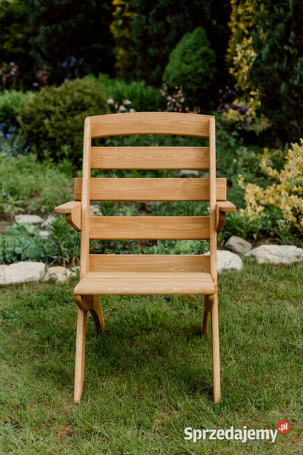 Meble ogrodowe drewniane, składane typ X wersja 2 owal