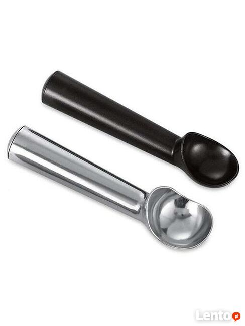Aluminiowa łyżka do lodów 40mm kolor srebrny, czarny