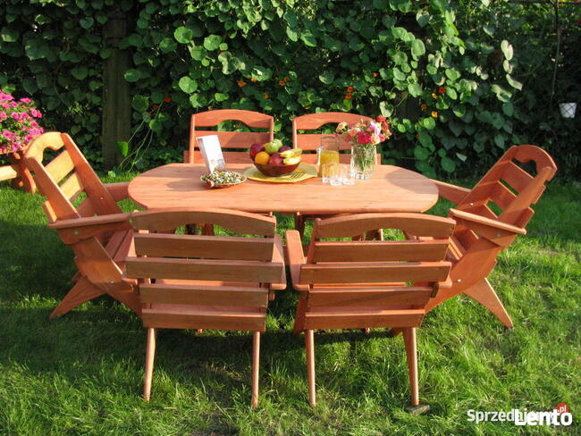 Zestaw drewnianych mebli ogrodowych składanych typ S
