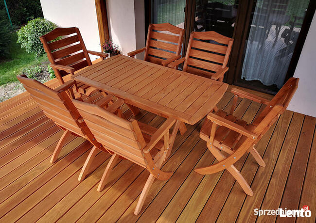 Meble tarasowe, ogrodowe , drewniane, składane typ T