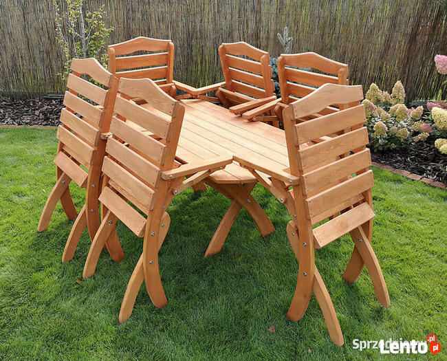 Meble tarasowe, ogrodowe, drewniane Typ T stół owal