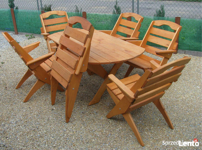 Zestaw drewnianych mebli ogrodowych składanych typ S