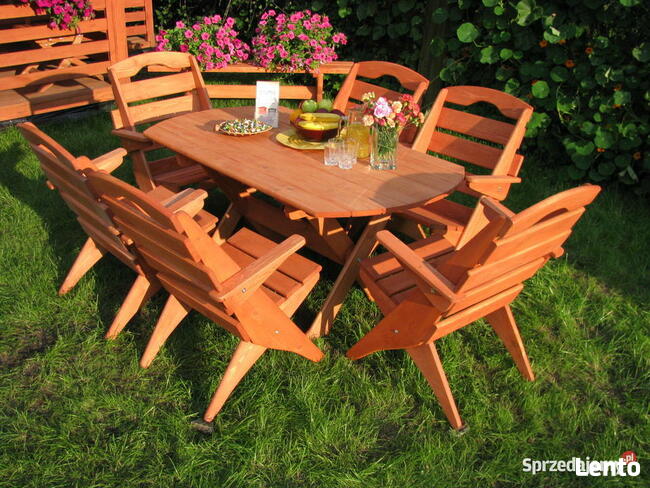 Zestaw drewnianych mebli ogrodowych składanych typ S