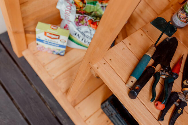 Szafa ogrodowa drewniana, szafa drewniana do ogrodu, schowek