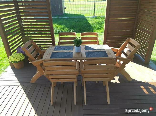 Meble ogrodowe drewniane składane typ X wersja 2 prostokąt