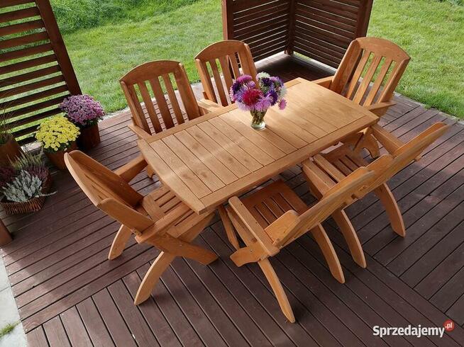 Komplet meble ogrodowe drewniane tarasowe typ X lamel nr 2