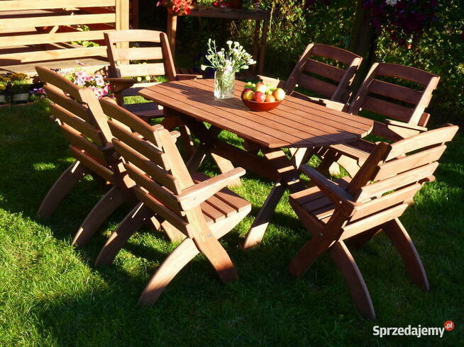 Meble ogrodowe drewniane składane typ X wersja 2 prostokąt