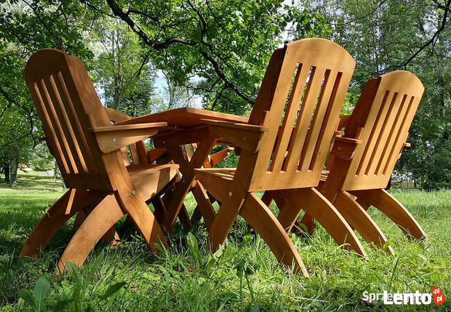 Komplet meble ogrodowe drewniane tarasowe typ X lamel nr 2