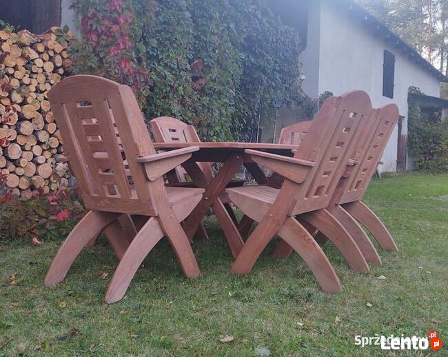Meble ogrodowe drewniane składane typ X lamel nr 8 prostokąt