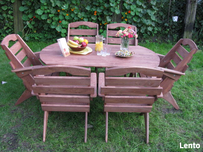 Zestaw drewnianych mebli ogrodowych składanych typ S