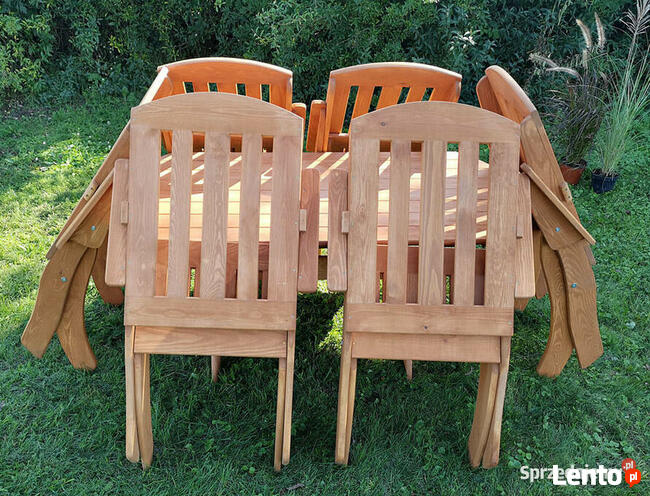 Komplet mebli 6 krzeseł + stół owalny, typ X lamel nr 2