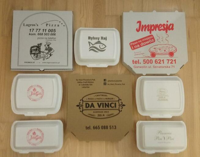 Kartony pudełka na pizzę 32 z nadrukiem 100 szt.