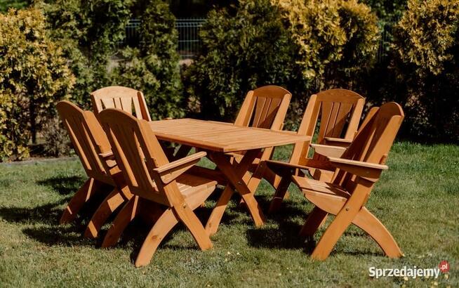 Meble ogrodowe drewniane składane typ X lamel nr 7 prostokąt