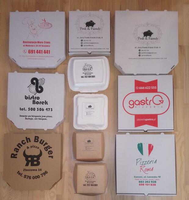 Kartony pudełka na pizzę 32 z nadrukiem 100 szt.