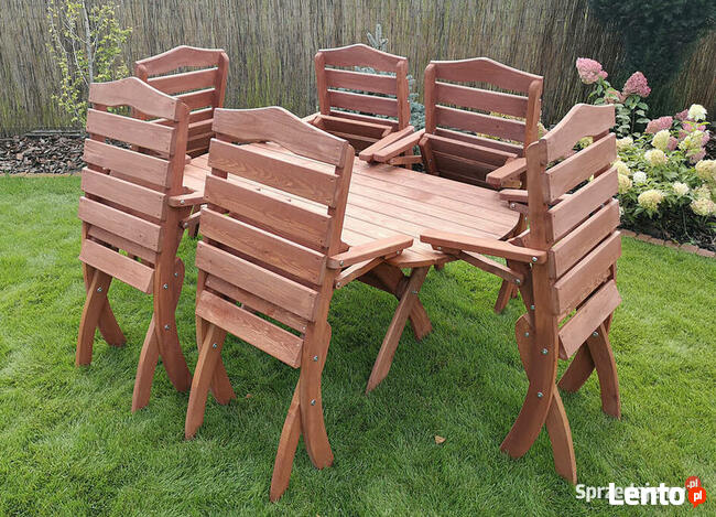 Meble tarasowe, ogrodowe, drewniane Typ T stół owal