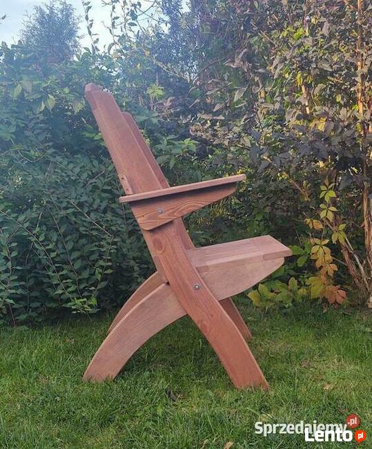 Meble ogrodowe drewniane składane typ X lamel nr 8 owal