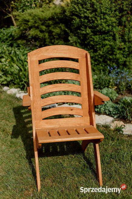 Meble ogrodowe drewniane składane typ X lamel nr 4 owal